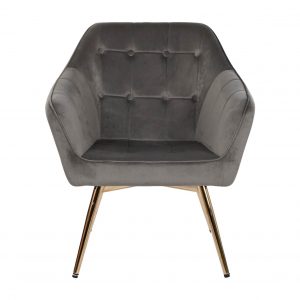 Butaca, Sillón Poliéster Velvet Metal, estilo Moderno Glam - Imagen 6