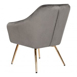 Butaca, Sillón Poliéster Velvet Metal, estilo Moderno Glam - Imagen 12
