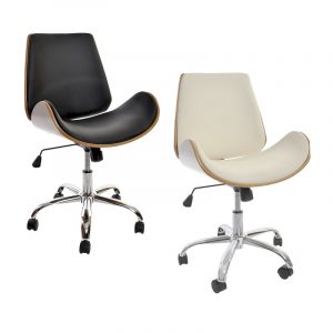 Silla Escritorio Oficina Giratoria estilo Moderno Elegante, en PU Metal - Imagen 1