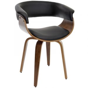 Silla Escritorio Giratoria estilo Glamour Salón de madera Nogal - Imagen 3