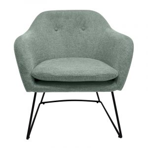 Sillón Lino Metal Verde Menta, estilo moderno Scandi - Imagen 1
