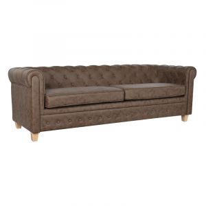 Sofá Chesterfield de 3 Plazas, Fabricado en Madera y Poliéster - Imagen 1