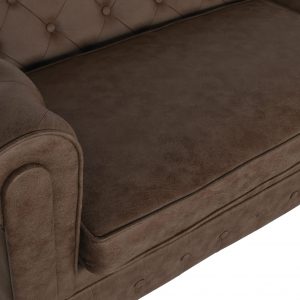 Sofá Chesterfield de 3 Plazas, Fabricado en Madera y Poliéster - Imagen 4