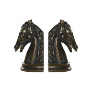 SET 2 Sujetalibros Deco Figuras Ajedrez Resina Cobrizo - Imagen 1