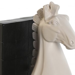 SET 2 Sujetalibros Deco Figuras Ajedrez MDF Cerámica - Imagen 3