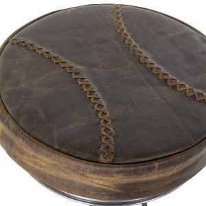 Taburete Diseño Retro Vintage Patas Metal Cuero Pedales decorativos - Imagen 2