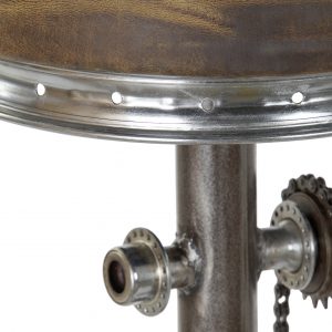 Taburete Diseño Retro Vintage Patas Metal Cuero Pedales decorativos - Imagen 3