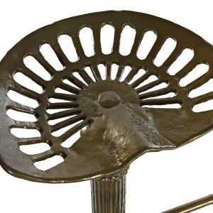 Taburete Diseño Vintage Retro, Asiento Metal Dorado Exclusivo - Imagen 2