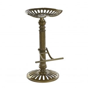 Taburete Diseño Vintage Retro, Asiento Metal Dorado Exclusivo - Imagen 6