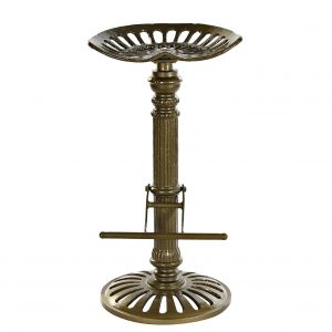 Taburete Diseño Vintage Retro, Asiento Metal Dorado Exclusivo - Imagen 5