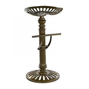 Taburete Diseño Vintage Retro, Asiento Metal Dorado Exclusivo - Imagen 1