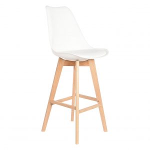 Deco Taburete Madera Haya PU, estilo Scandi, Distintos Colores - Imagen 8