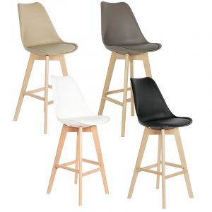 Deco Taburete Madera Haya PU, estilo Scandi, Distintos Colores - Imagen 37