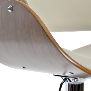 Taburete Nogal Ajustable Cromado estilo Nórdico Moderno - Imagen 5