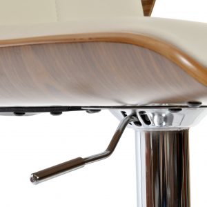 Silla Taburete Nogal Ajustable Cromado Nórdico Moderno Negro - Imagen 8