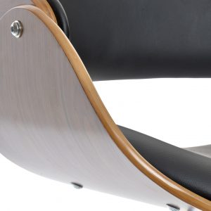 Taburete Nogal Ajustable Cromado estilo Nórdico Moderno - Imagen 6