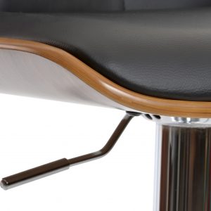 Silla Taburete Nogal Ajustable Cromado Nórdico Moderno Negro - Imagen 9