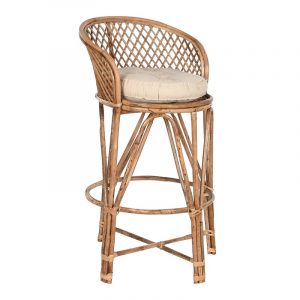 Taburete Ratan Cojin, ambiente Balines, Natural Interior Exterior - Imagen 1