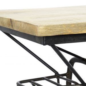 Exclusivo Botellero Moto Metal Madera Mango Negro, estilo Loft - Imagen 3