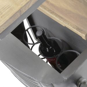 Botellero Pared Coche Motocarro Metal Acacia Negro, Vintage Retro - Imagen 2