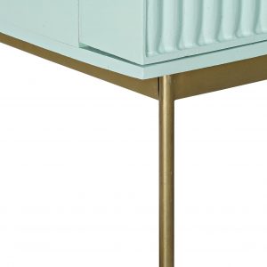 Mueble Bar Aparador Botellero, Madera Metal, Turquesa, estilo Moderno - Imagen 9