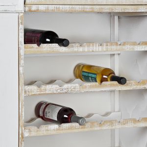 Botellero Mueble, 30 Botellas Madera Blanco, estilo Shabby Chic - Imagen 2