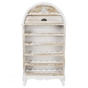 Botellero Mueble, 30 Botellas Madera Blanco, estilo Shabby Chic - Imagen 3