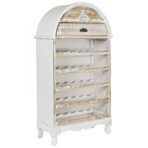 Botellero Mueble, 30 Botellas Madera Blanco, estilo Shabby Chic - Imagen 1