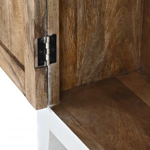 Botellero Mueble Bar Madera Mango Blanco Natural, 28 Botellas - Imagen 11