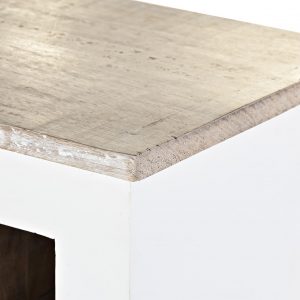 Botellero Mueble Bar Madera Mango Blanco Natural, 28 Botellas - Imagen 6