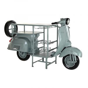 Botellero Moto Scooter Hierro Madera Mango, 3 Versiones, estilo Shabby - Imagen 1