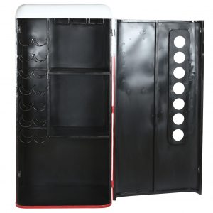 Botellero Hierro Cola Desgastado, Rojo Blanco estilo Vintage - Imagen 3