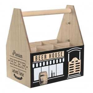 2 Botelleros Portavasos Madera MDF 6 Botellas Cerveza Vino Licor estilo Vintage - Imagen 5