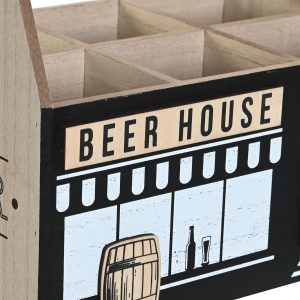 2 Botelleros Portavasos Madera MDF 6 Botellas Cerveza Vino Licor estilo Vintage - Imagen 3