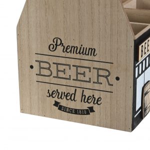 2 Botelleros Portavasos Madera MDF 6 Botellas Cerveza Vino Licor estilo Vintage - Imagen 4