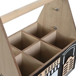 2 Botelleros Portavasos Madera MDF 6 Botellas Cerveza Vino Licor estilo Vintage - Imagen 2