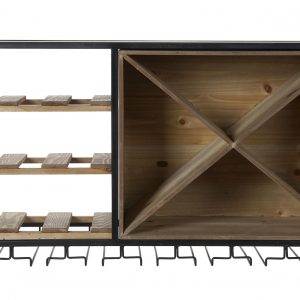 Botellero Madera Abeto MDF Metal, Cottage Vintage Retro - Imagen 6