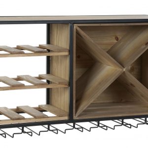 Botellero Madera Abeto MDF Metal, Cottage Vintage Retro - Imagen 4