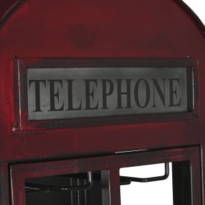 Estantería Botellero, Cabina teléfono, Rojo, estilo Vintage - Imagen 2