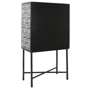 Mueble Bar Botellero, Hueso Hierro Taracea, Bicolor, estilo Vintage - Imagen 10