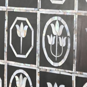 Mueble Bar Botellero, Hueso Hierro Taracea, Bicolor, estilo Vintage - Imagen 7