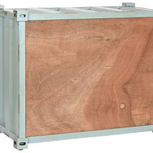 Botellero Container Metal Madera MDF Azul Celeste, estilo Vintage - Imagen 11