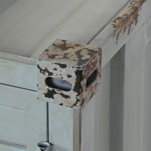 Botellero Container Metal Madera MDF Azul Celeste, estilo Vintage - Imagen 7