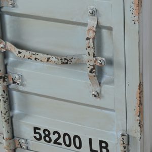 Botellero Container Metal Madera MDF Azul Celeste, estilo Vintage - Imagen 8