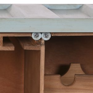 Botellero Container Metal Madera MDF Azul Celeste, estilo Vintage - Imagen 10