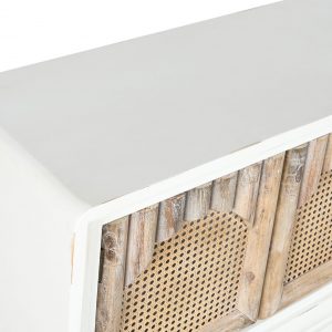 Mueble TV Abeto Madera MDF, Blanco Natural, 4 Puertas, ambiente Alpino - Imagen 2