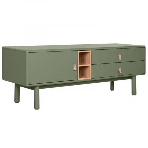 Mueble TV Madera MDF PU, 2 Cajones 1 Puertas, estilo Scandi Urban - Imagen 1