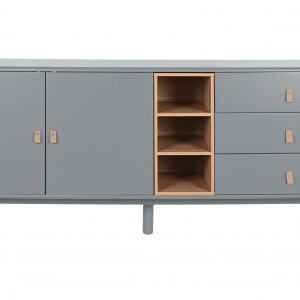 Buffet Aparador Mueble TV Madera MDF, 3 Cajones 2 Puertas, estilo Scandi Urban - Imagen 6