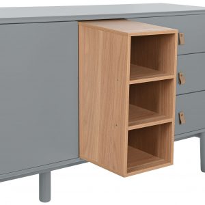 Buffet Aparador Mueble TV Madera MDF, 3 Cajones 2 Puertas, estilo Scandi Urban - Imagen 20