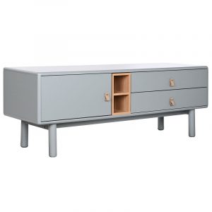 Mueble TV Madera MDF PU, 2 Cajones 1 Puertas, estilo Scandi Urban - Imagen 2